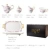 Handgefertigtes Bone-China-Teeservice „Secret Garden“ mit Goldrand Secret Garden Handcrafted Bone China Tea Set with Gold Rims - 2