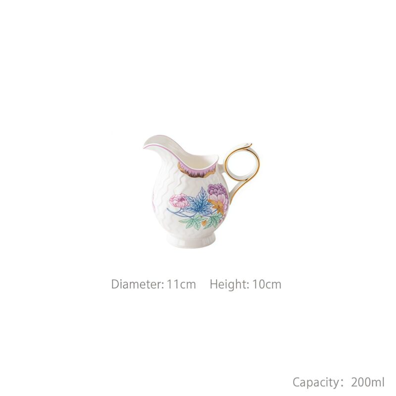Handgefertigtes Bone-China-Teeservice „Secret Garden“ mit Goldrand Secret Garden Handcrafted Bone China Tea Set with Gold Rims - 13