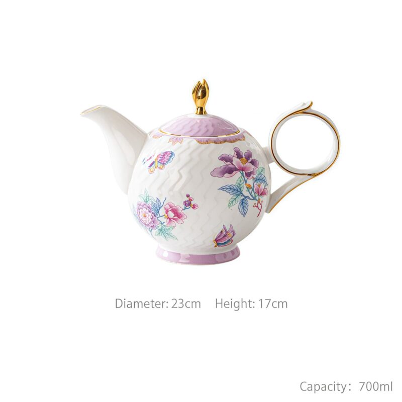 Handgefertigtes Bone-China-Teeservice „Secret Garden“ mit Goldrand Secret Garden Handcrafted Bone China Tea Set with Gold Rims - 10