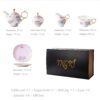 Handgefertigtes Bone-China-Teeservice „Secret Garden“ mit Goldrand Secret Garden Handcrafted Bone China Tea Set with Gold Rims - 3