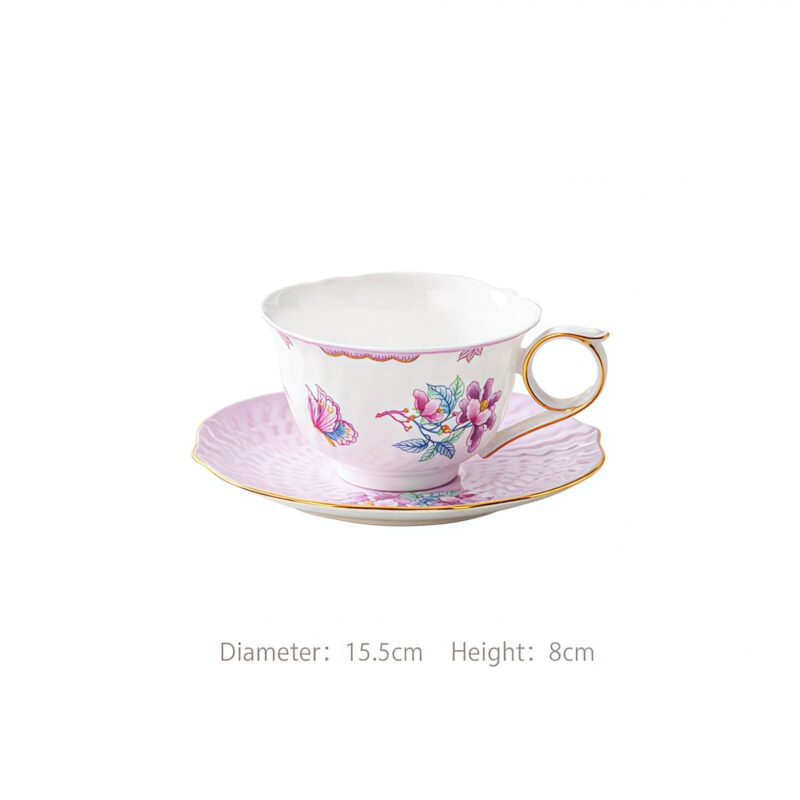 Handgefertigtes Bone-China-Teeservice „Secret Garden“ mit Goldrand Secret Garden Handcrafted Bone China Tea Set with Gold Rims - 6