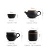 Golden Cloud Ceramic Chinese Gongfu Tea Set with Bamboo Tray - 2