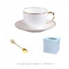 Handgefertigtes Teeservice aus Bone China mit floralem Relief, Goldrand und Geschenkbox Floral Embossed Bone China Tea Set with Gold Rims | Luxury Gift Box - 13