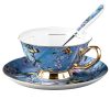 Bone-China-Teetassen-Set mit Untertasse „Blue Bird“ und Goldakzenten Blue Bird Bone China Tea Cup & Saucer Set with Gold Accents - 6