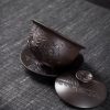 Chinese Dragon Unglazed Purple Clay Kung Fu Tea Set - 7