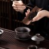Chinese Dragon Unglazed Purple Clay Kung Fu Tea Set - 3