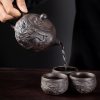 Chinese Dragon Unglazed Purple Clay Kung Fu Tea Set - 4