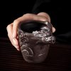 Chinese Dragon Unglazed Purple Clay Kung Fu Tea Set - 8