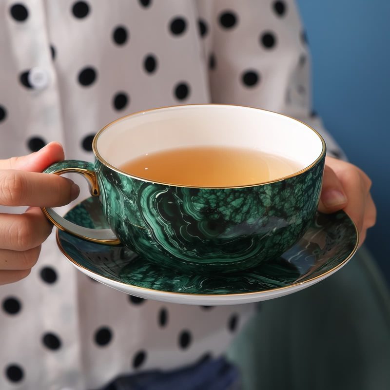 Türkisfarbenes Porzellan Tea-for-One-Set Turquoise Porcelain Tea for One Set | Elegant Solo Tea Experience - 5