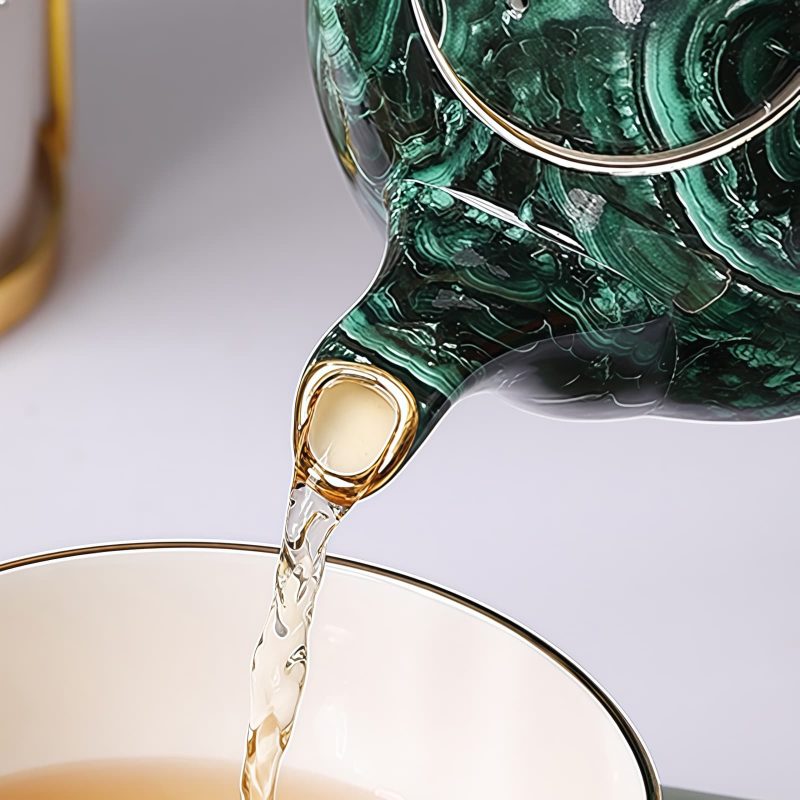 Türkisfarbenes Porzellan Tea-for-One-Set Turquoise Porcelain Tea for One Set | Elegant Solo Tea Experience - 3
