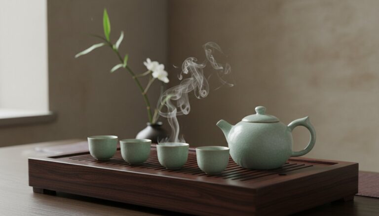 Traditional Chinese tea ceremony with celadon ware