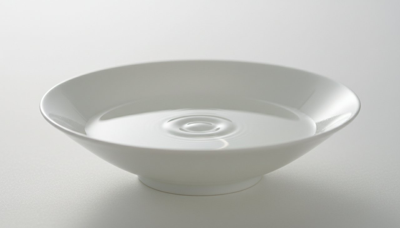 A wide sakazuki sake cup showcasing its shallow geometry