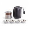 Cryolite Personalized Titanium Travel Tea Set with Walnut Accents - 7