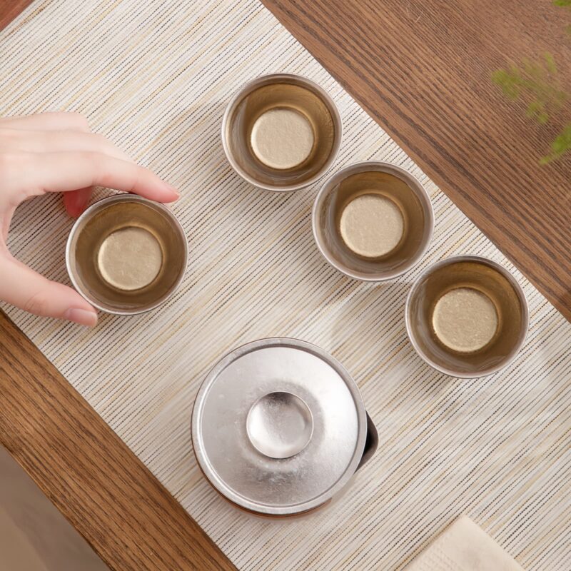 Cryolite Personalized Titanium Travel Tea Set with Walnut Accents - 15
