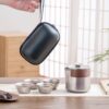 Cryolite Personalized Titanium Travel Tea Set with Walnut Accents - 10