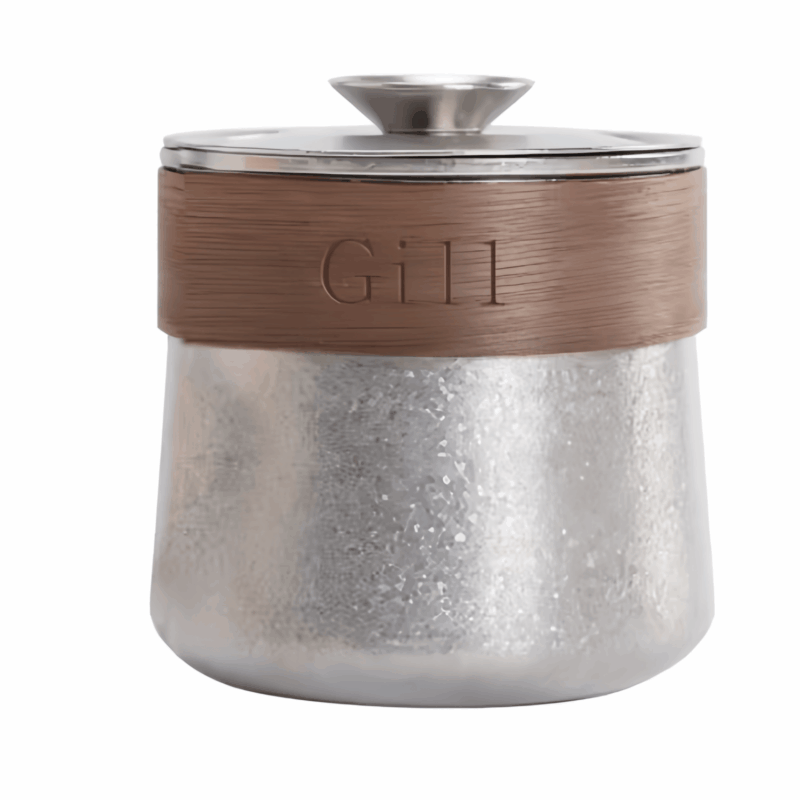 Cryolite Personalized Titanium Travel Tea Set with Walnut Accents - 9