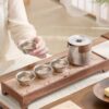 Cryolite Personalized Titanium Travel Tea Set with Walnut Accents - 4