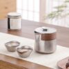 Cryolite Personalized Titanium Travel Tea Set with Walnut Accents - 8