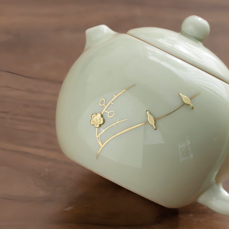 Handgefertigtes Vintage-Teekannenset „Mystery Beauty“ mit traditioneller Kupferheftung Mystery Beauty Vintage Handmade Teapot Set with Copper Nail Craft - 9